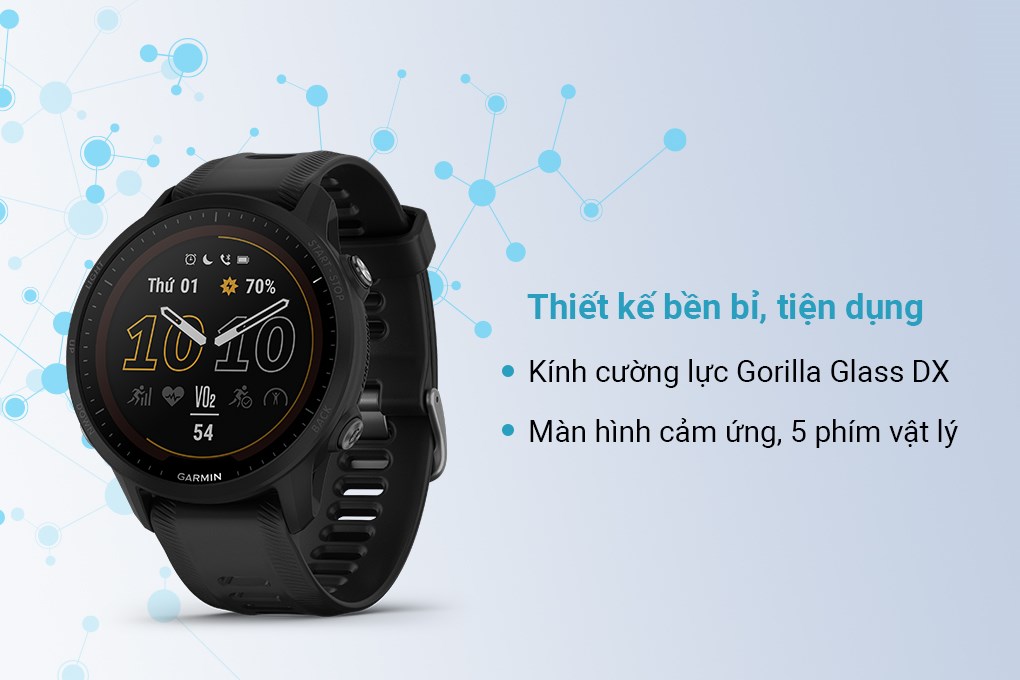 Đồng hồ thông minh Garmin Forerunner 955 Solar 46.5mm Đen