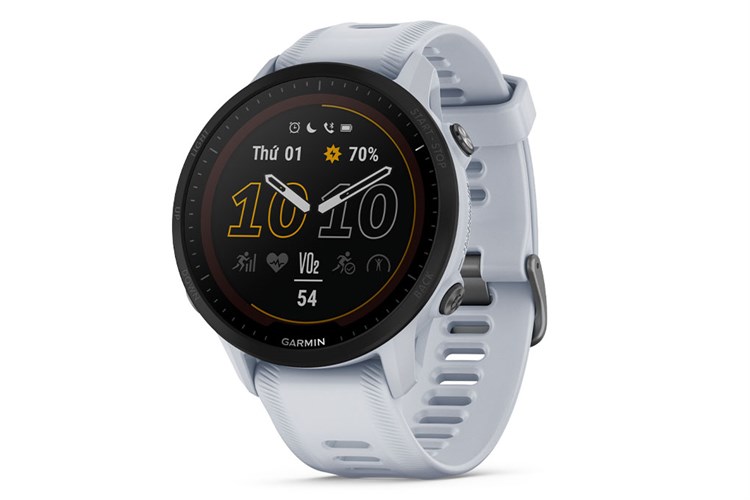 Đồng hồ thông minh Garmin Forerunner 955 Solar 46.5mm Đen Màu Trắng