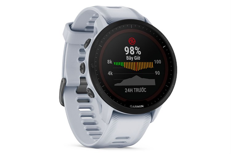 Đồng hồ thông minh Garmin Forerunner 955 Solar 46.5mm Đen Màu Trắng