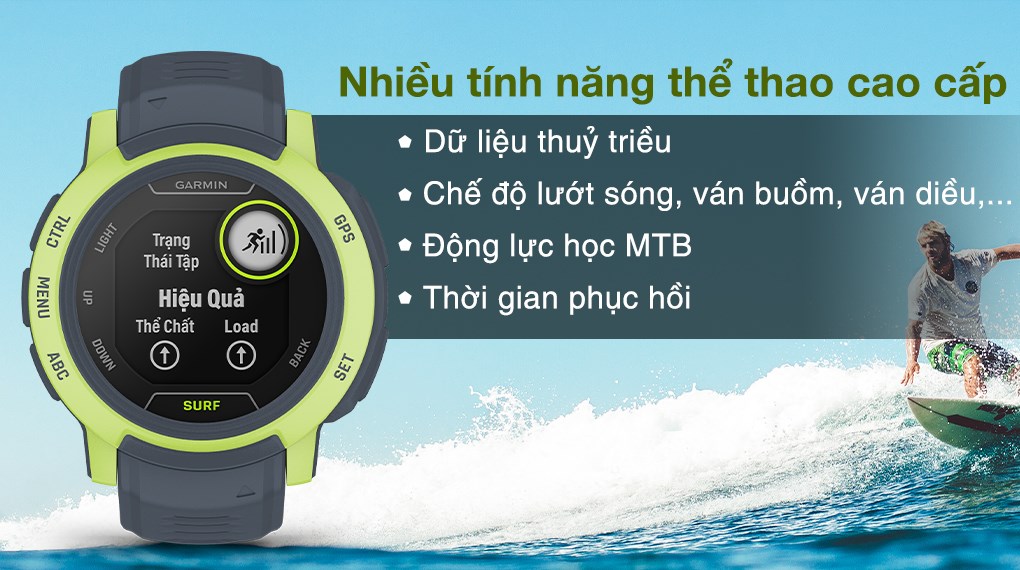 Đồng hồ thông minh Garmin Instinct 2 Surf Edition 45mm Xám