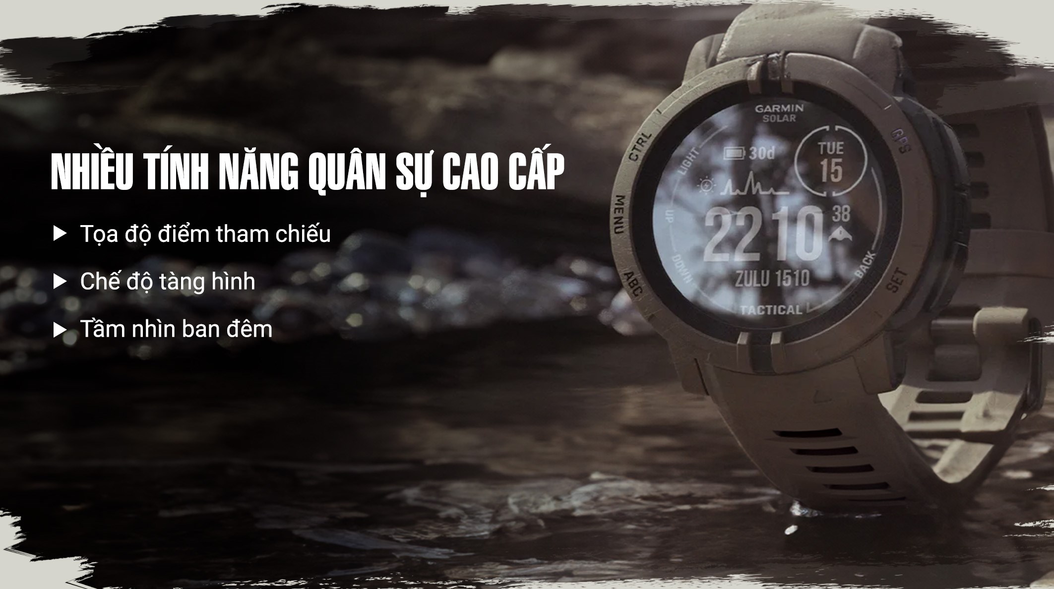 Đồng hồ thông minh Garmin Instinct 2 Solar Tactical Edition 45mm