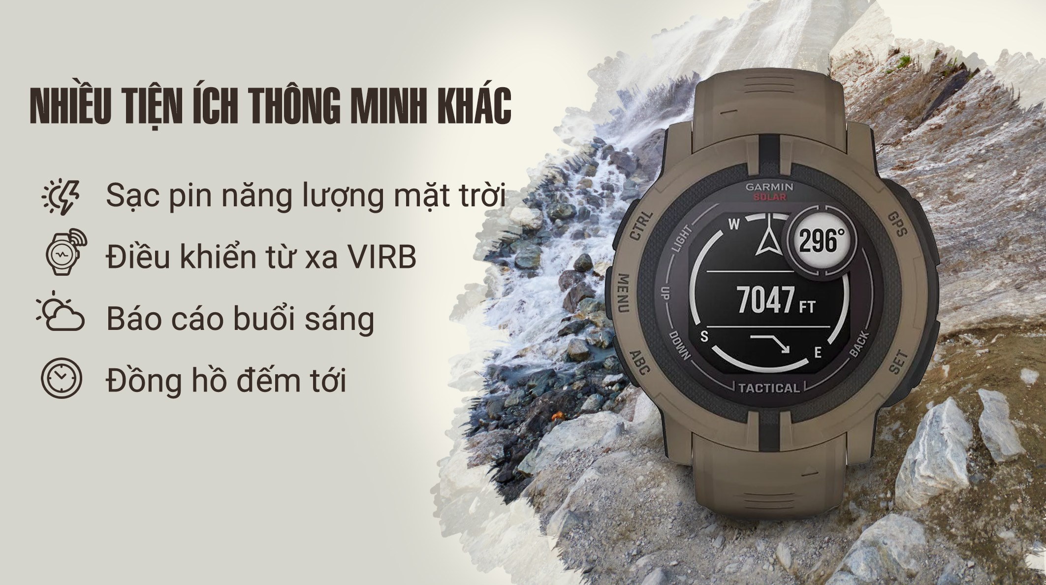 Đồng hồ thông minh Garmin Instinct 2 Solar Tactical Edition 45mm