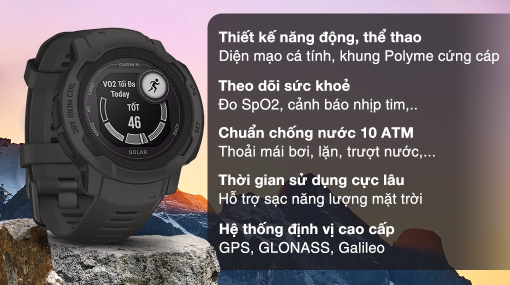 Đồng hồ thông minh Garmin Instinct 2 Solar 45mm