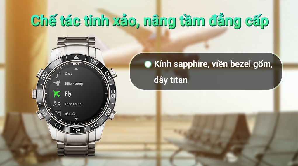 Đồng hồ thông minh Garmin MARQ Aviator 46mm Bạc
