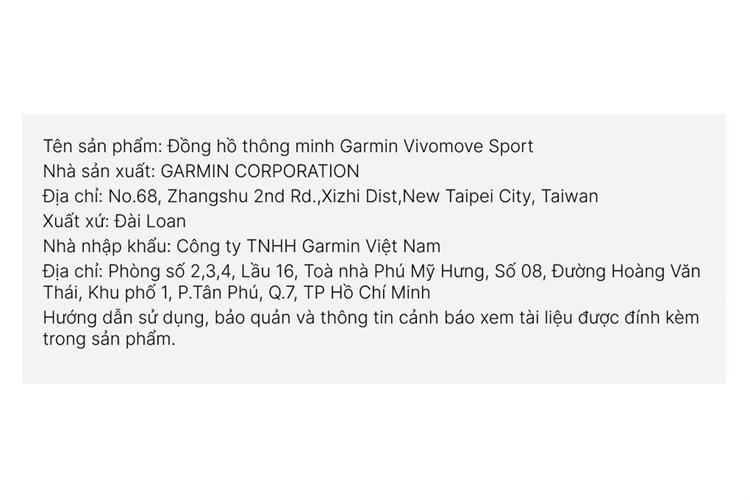 Đồng hồ thông minh Garmin Vivomove Sport 40mm Màu Trắng