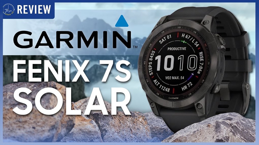 Đồng hồ thông minh Garmin Fenix 7S Solar Titanium 42mm Xám