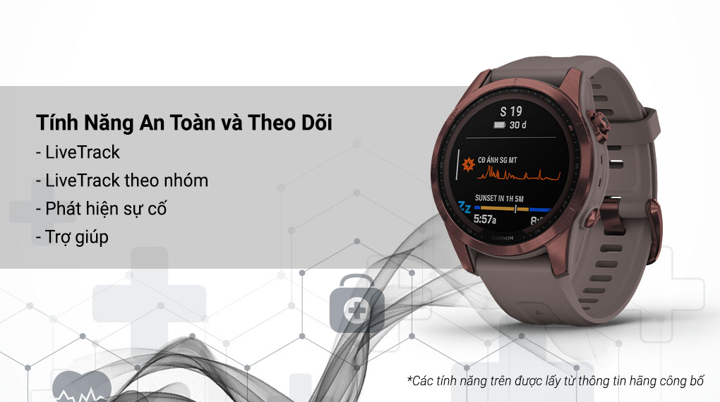 An tâm tập luyện - Đồng hồ thông minh Garmin Fenix 7S Solar Titanium