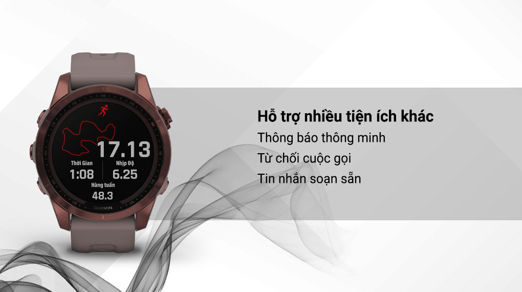 Hỗ trợ nhiều tiện ích - Đồng hồ thông minh Garmin Fenix 7S Solar Titanium