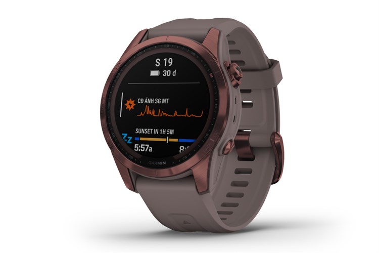 Đồng hồ thông minh Garmin Fenix 7S Solar Titanium 42mm Xám Màu Xám