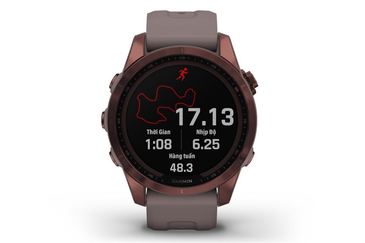 Đồng hồ thông minh Garmin Fenix 7S Solar Titanium 42mm Xám Màu Xám