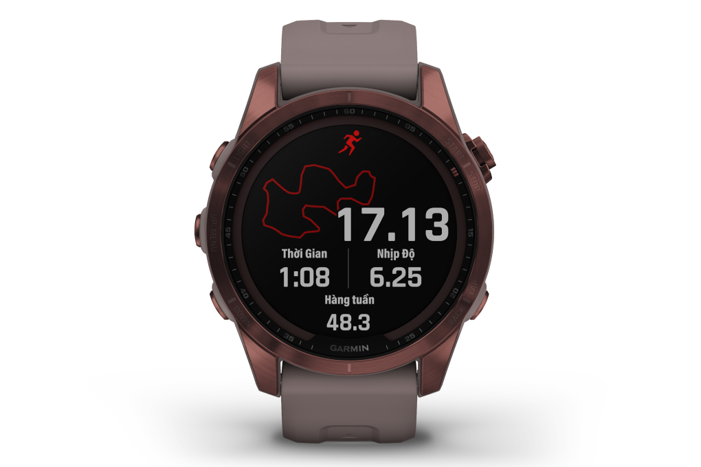 Đồng hồ thông minh Garmin Fenix 7S Solar Titanium 42mm Xám Màu Xám