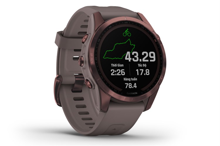 Đồng hồ thông minh Garmin Fenix 7S Solar Titanium 42mm Xám Màu Xám