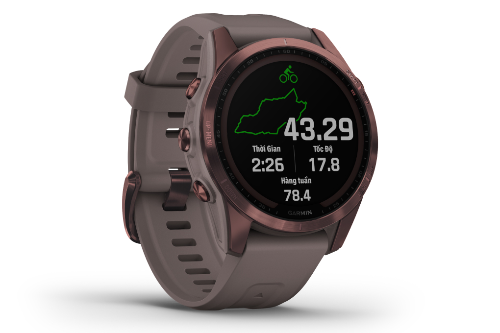 Đồng hồ thông minh Garmin Fenix 7S Solar Titanium 42mm Xám Màu Xám