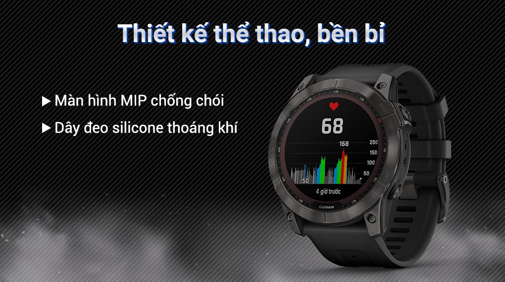 Đồng hồ thông minh Garmin Fenix 7X Solar Titanium 51mm