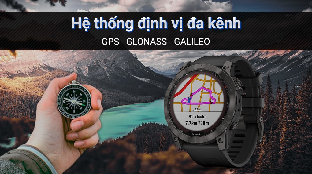 Đồng hồ thông minh Garmin Fenix 7X Solar Titanium 51mm