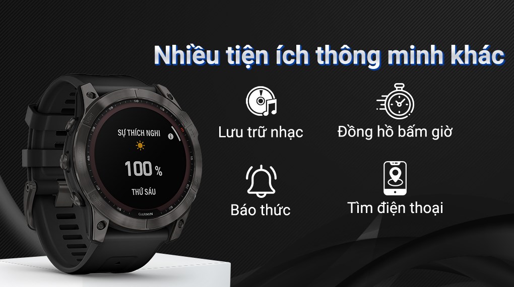Đồng hồ thông minh Garmin Fenix 7X Solar Titanium 51mm