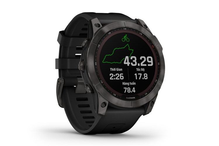 Đồng hồ thông minh Garmin Fenix 7X Solar Titanium 51mm Màu Xám