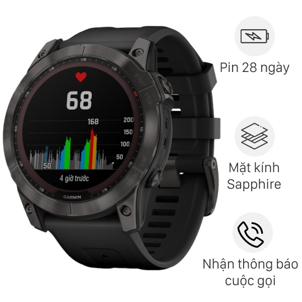 Đồng Hồ Thông Minh Garmin Fenix 7X Solar Titanium 51Mm