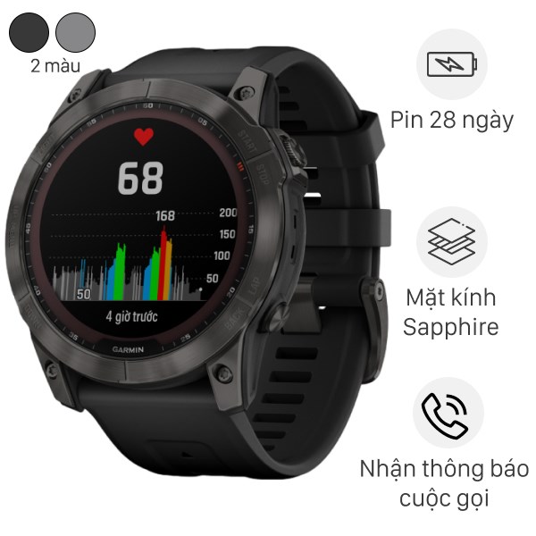 Đồng hồ thông minh Garmin Fenix 7X Solar Titanium