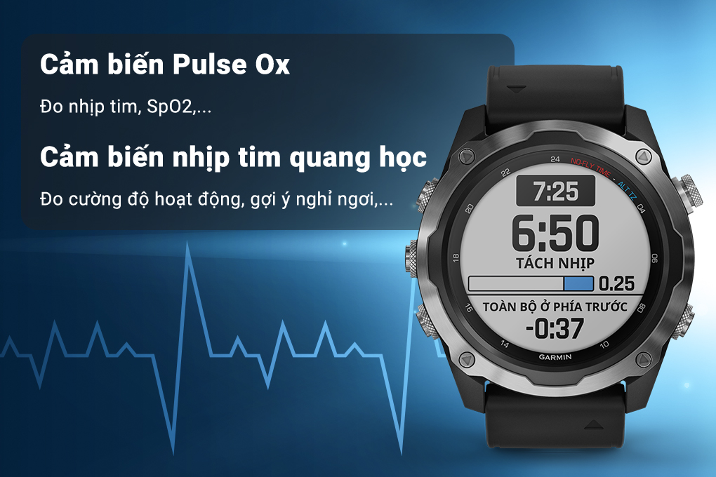 Đồng hồ thông minh Garmin Descent Mk2 - Cảm biến Pulse Ox