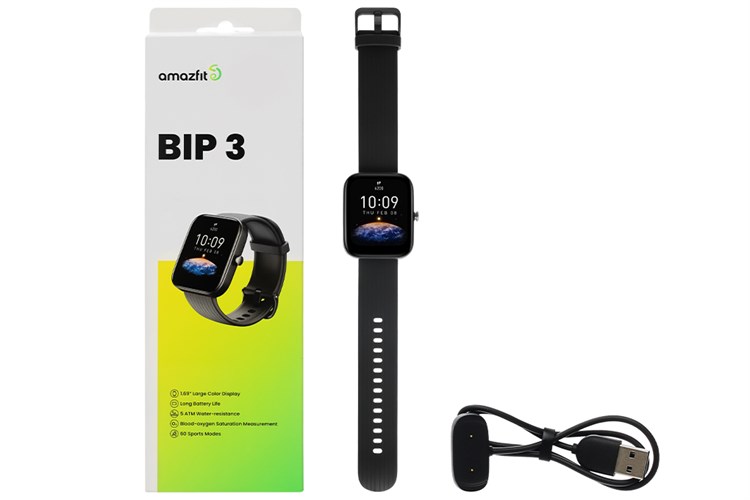 Đồng hồ thông minh Amazfit Bip 3 44.12mm Màu Đen