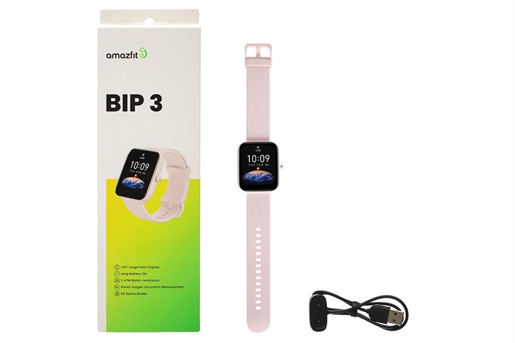 Đồng hồ thông minh Amazfit Bip 3 44.12mm Màu Hồng