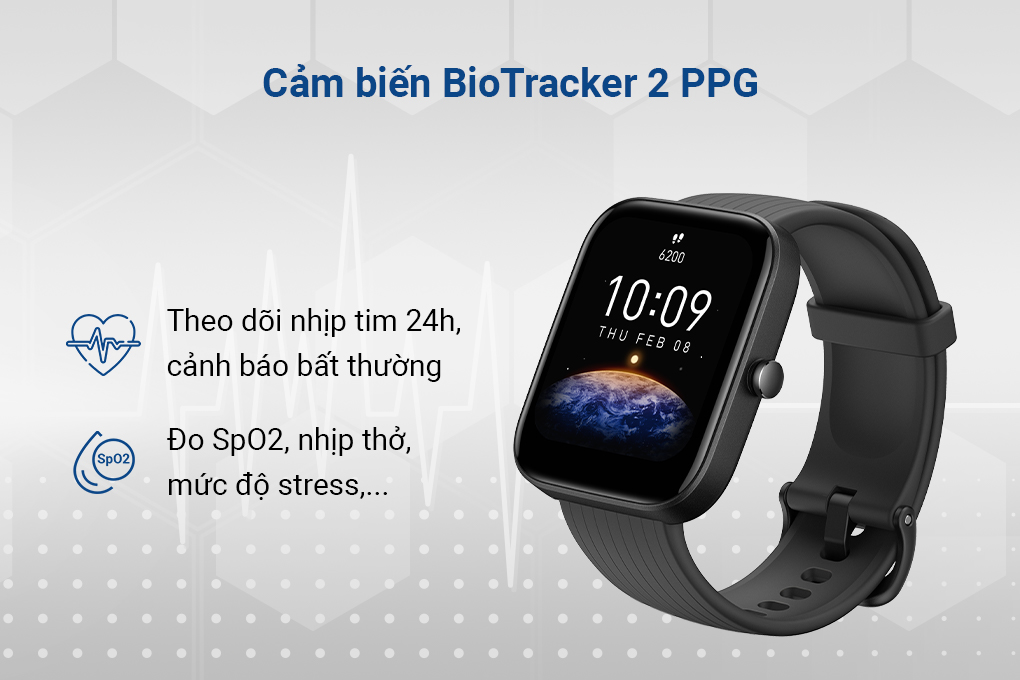 Amazfit Bip 3 Pro -  Cảm biến BioTracker 2 PPG