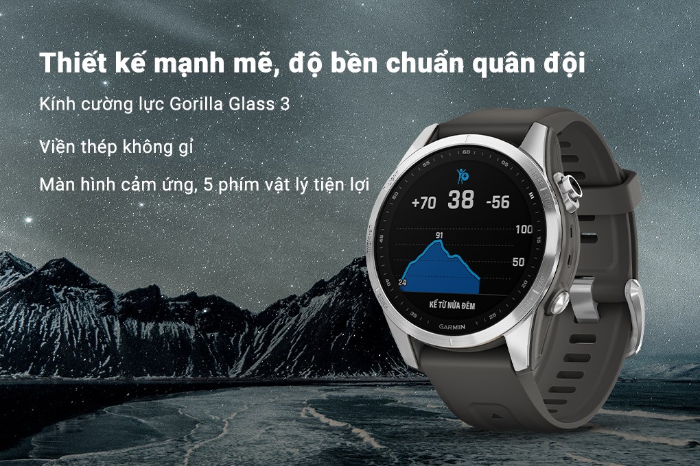Đồng hồ thông minh Garmin Fenix 7S 42mm Xám