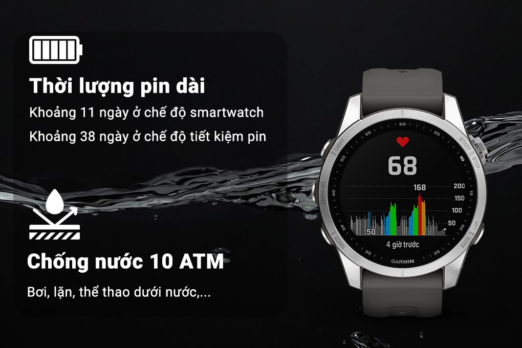 Đồng hồ thông minh Garmin Fenix 7S 42mm Xám