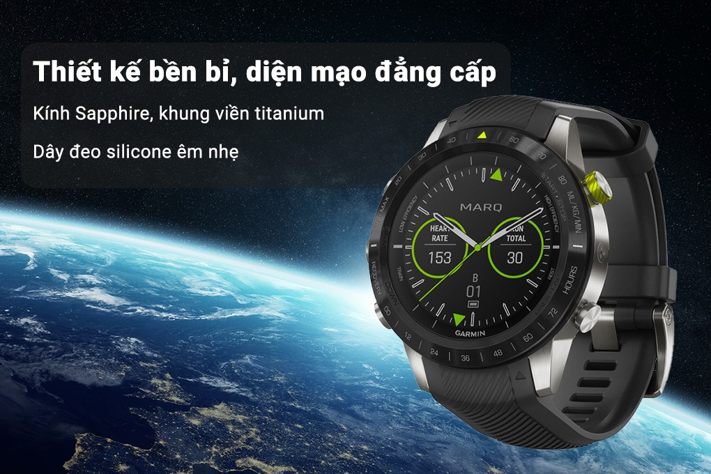 Đồng hồ thông minh Garmin MARQ Athlete 46mm Đen