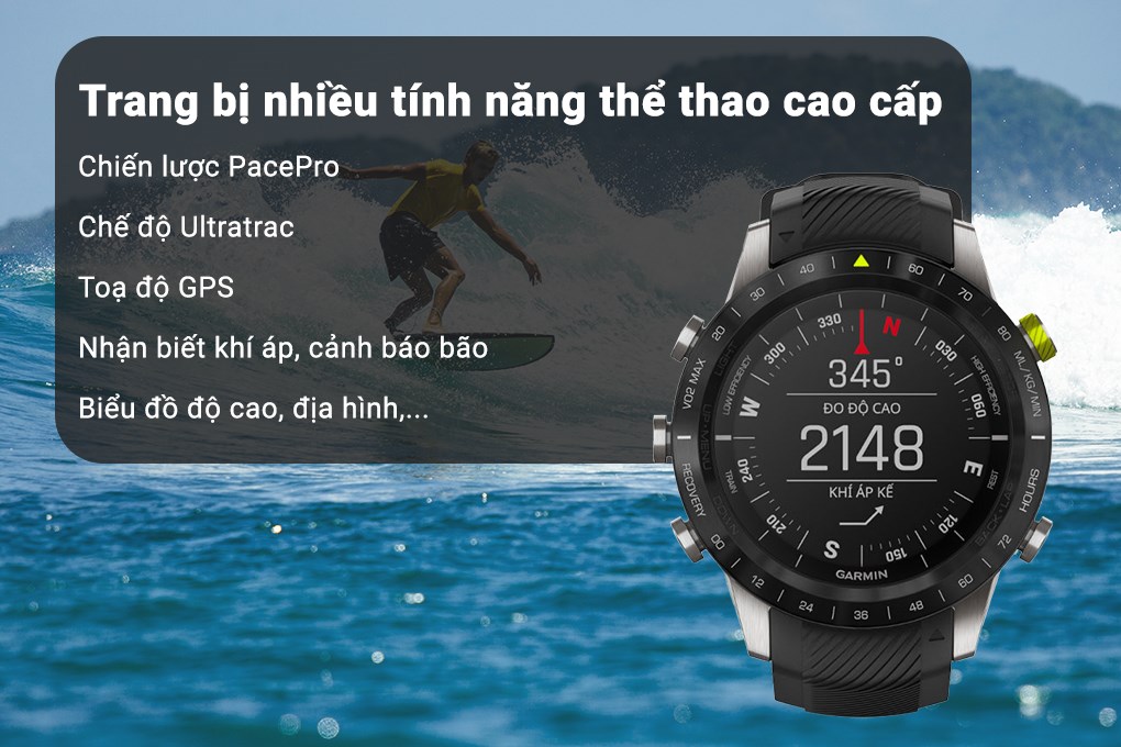 Đồng hồ thông minh Garmin MARQ Athlete 46mm Đen