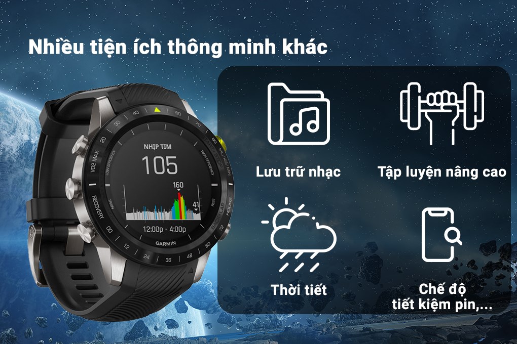 Đồng hồ thông minh Garmin MARQ Athlete 46mm Đen