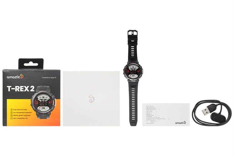 Đồng hồ thông minh Amazfit T-Rex 2 47.1mm Màu Đen - Bạc