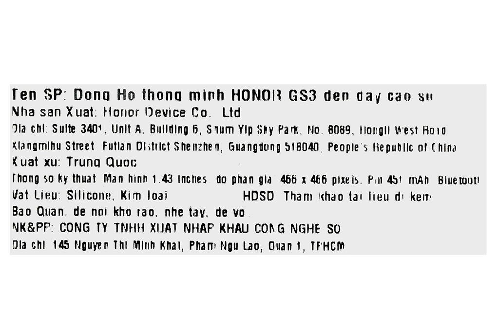 Đồng hồ thông minh HONOR Watch GS3 45.9mm Đen Màu Đen