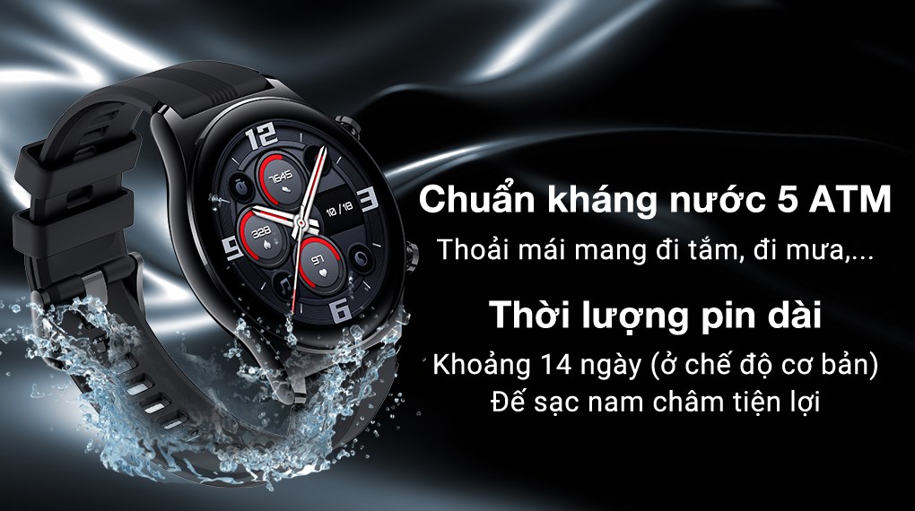 Đồng hồ thông minh HONOR Watch GS3 dây cao su - Pin và chống nước