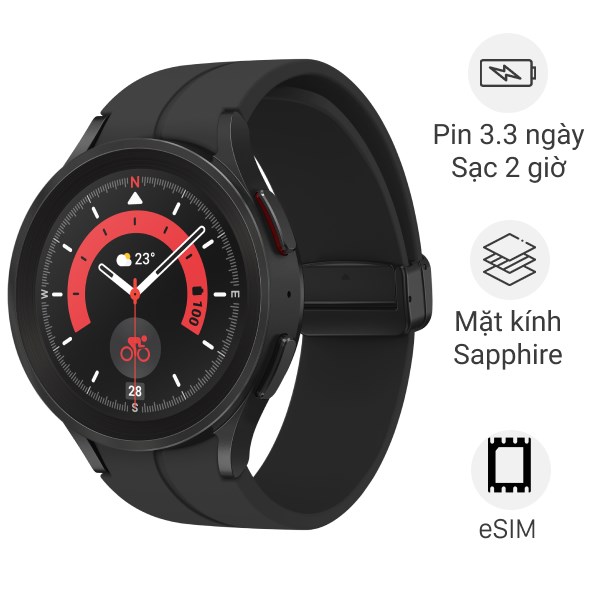 Đồng Hồ Thông Minh Samsung Galaxy Watch5 Pro Lte 45Mm Đen