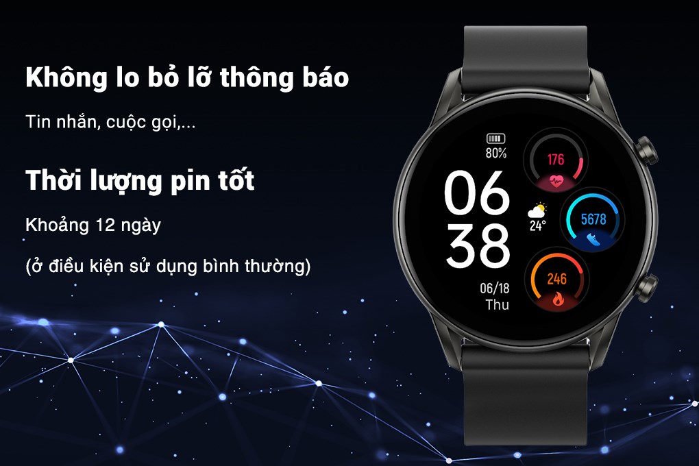 Đồng hồ thông minh HAYLOU RT2 45.7mm Đen