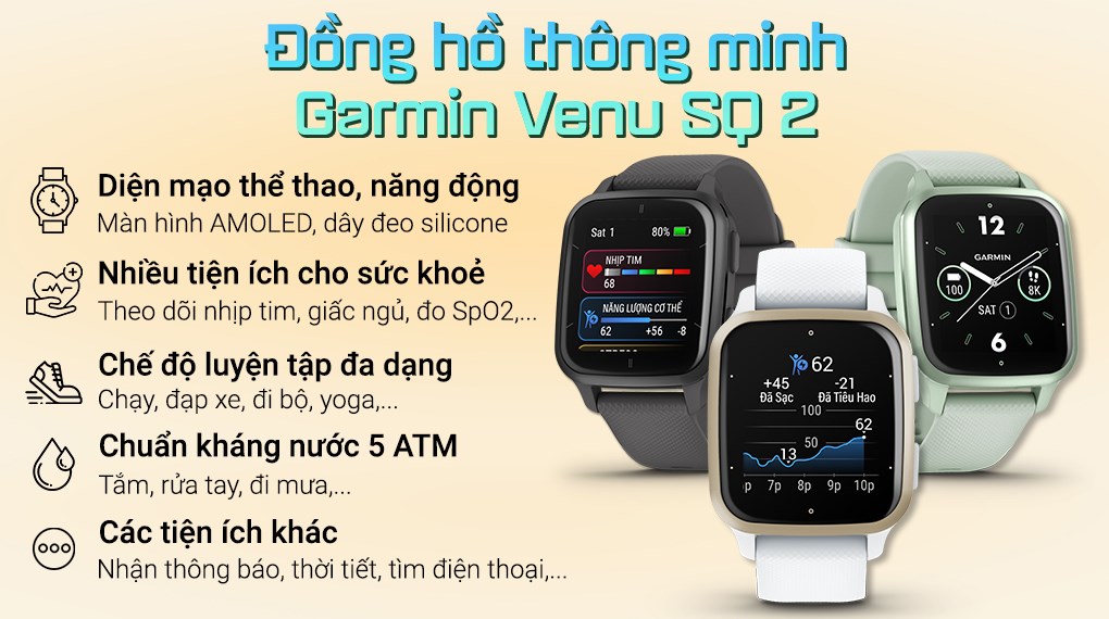 Đồng hồ thông minh Garmin Venu SQ 2 40.6mm