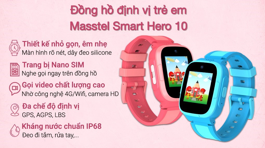 Đồng hồ định vị trẻ em Masstel Smart Hero 10