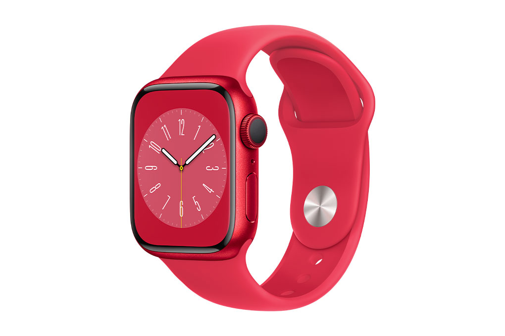 Đồng hồ thông minh Apple Watch Series 8 GPS 45mm viền nhôm dây thể thao Màu Đỏ