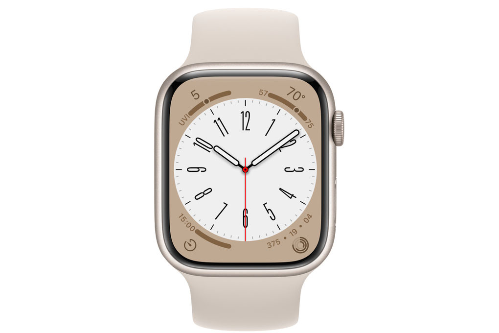 Đồng hồ thông minh Apple Watch Series 8 GPS 45mm viền nhôm dây thể thao Màu Trắng Starlight