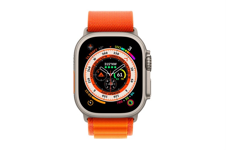 Đồng hồ thông minh Apple Watch Ultra GPS + Cellular 49mm viền Titanium dây Alpine size S Màu Cam
