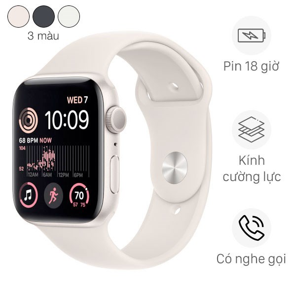 Đồng hồ thông minh Apple Watch SE 2022 GPS 44mm viền nhôm dây thể thao
