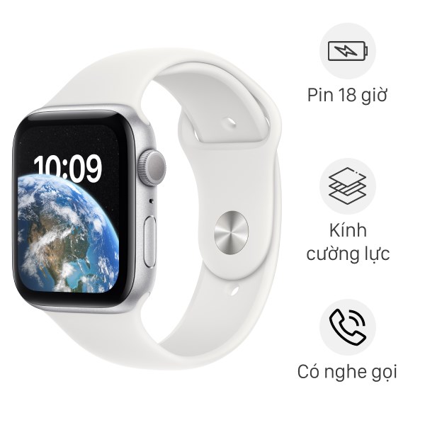Đồng Hồ Thông Minh Apple Watch Se 2022 Gps 44Mm Viền Nhôm Dây Thể Thao