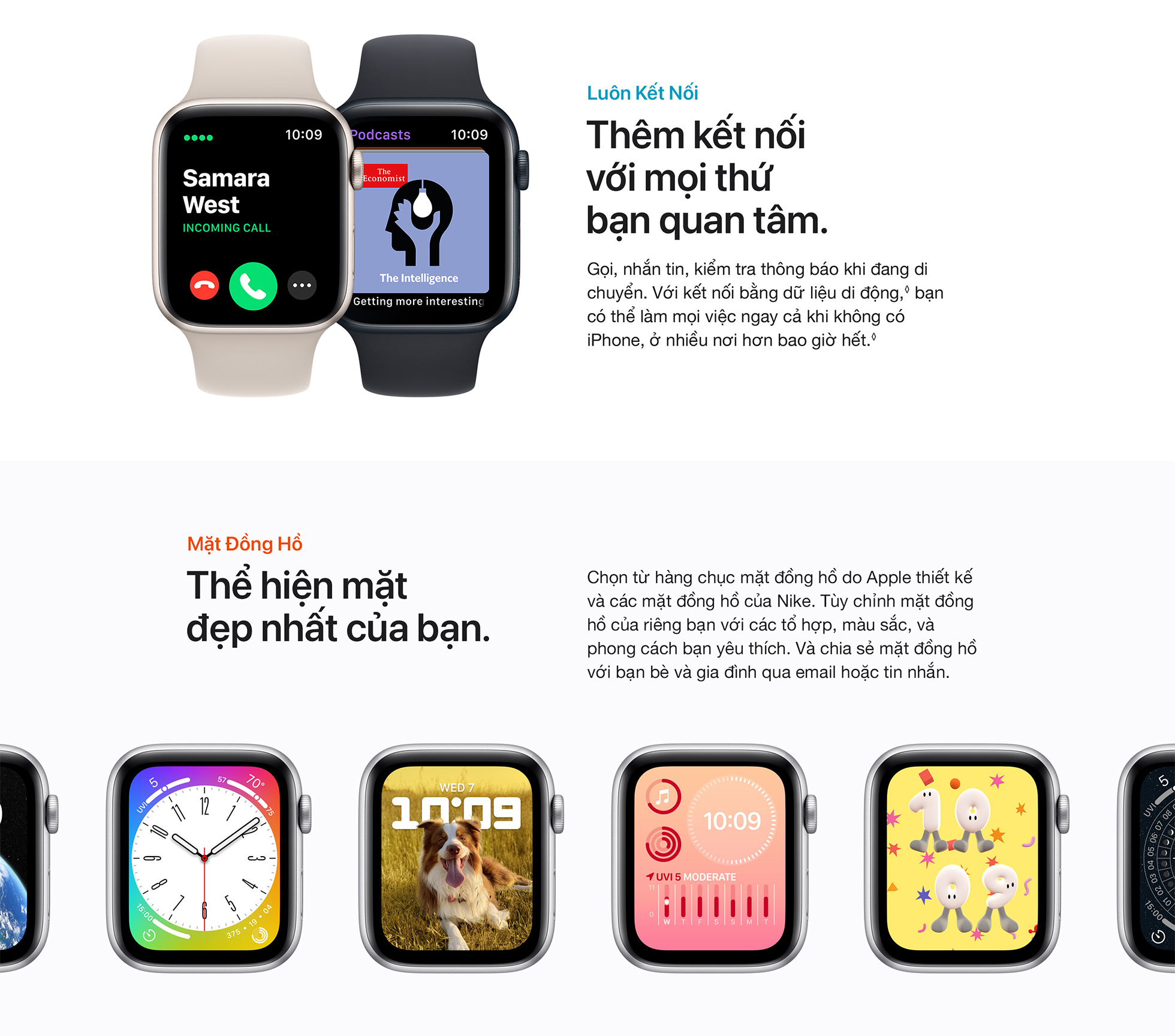 Apple Watch SE 2022 GPS 44mm - Kết nối