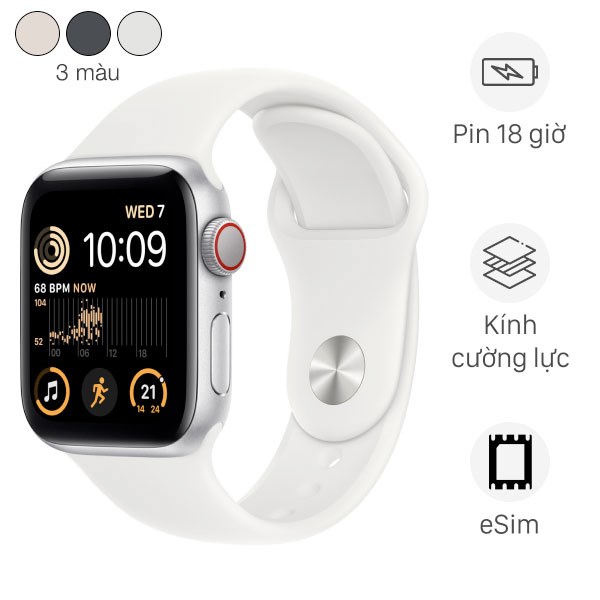 Đồng hồ thông minh Apple Watch SE 2022 GPS   Cellular 40mm viền nhôm dây thể thao