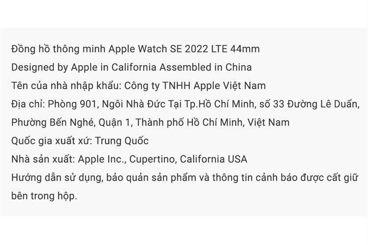 Đồng hồ thông minh Apple Watch SE 2022 GPS + Cellular 44mm viền nhôm dây thể thao Màu Trắng