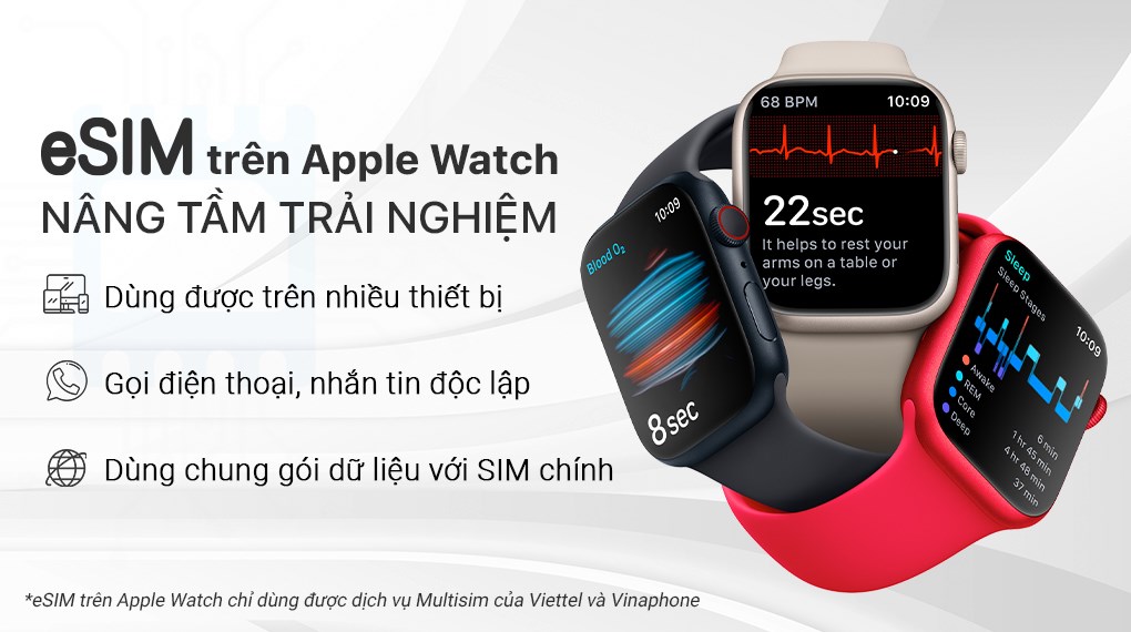Đồng hồ thông minh Apple Watch Series 8 GPS + Cellular 41mm viền nhôm dây thể thao