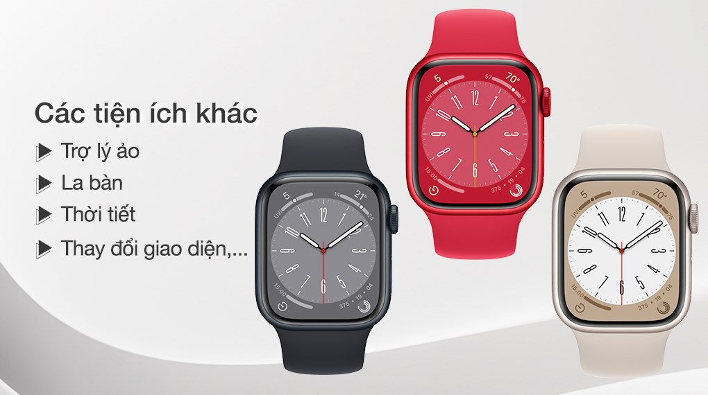 Đồng hồ thông minh Apple Watch Series 8 GPS + Cellular 41mm viền nhôm dây thể thao