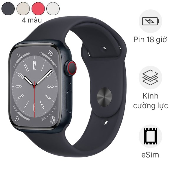 Đồng hồ thông minh Apple Watch Series 8 GPS   Cellular 41mm viền nhôm dây thể thao